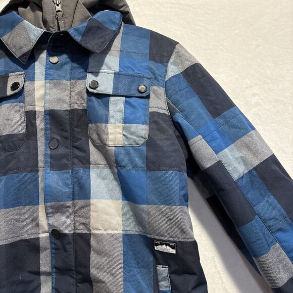 Volcom True to This Neolithic Insulated Jacket Kids Size Large Blue Gray Plaid - Picture 4 of 16